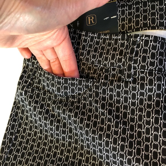 Rafaella Comfort fit black printed Slim Leg Pull On Pants - Picture 3 of 8